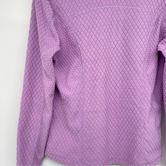 Tek Gear Quilted Fleece 1/4 Zip Pullover Women M Purple Thumbholes Turtleneck - Picture 9 of 10